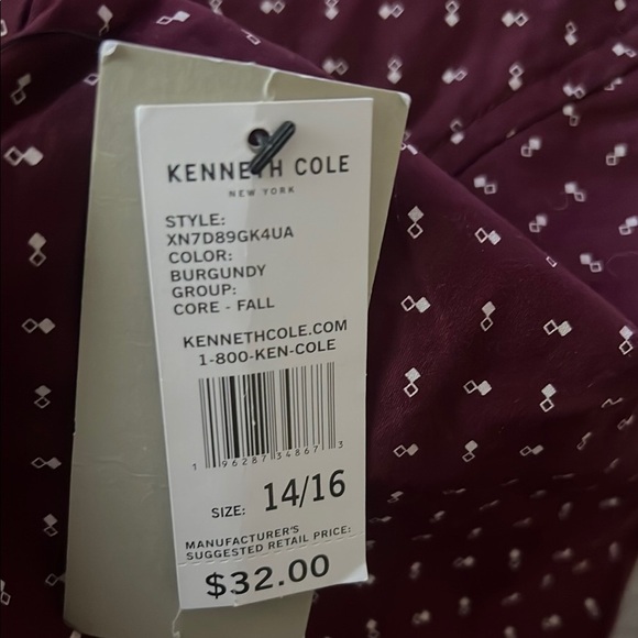 Kenneth Cole Red and White Button Down Shirt - Picture 4 of 4